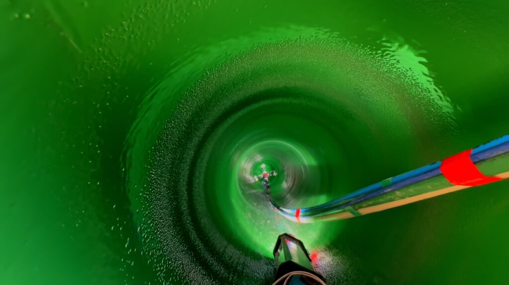 resultado de la reparación de tubería de gran diámetro sin obras